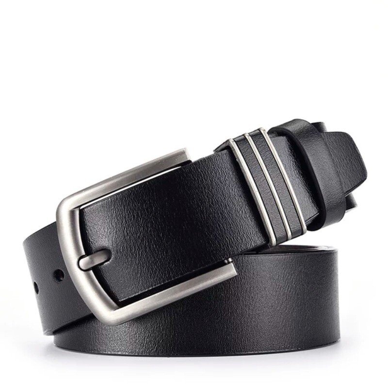 Vintage Men's Cowhide Leather Belts With Stainless Steel Buckle